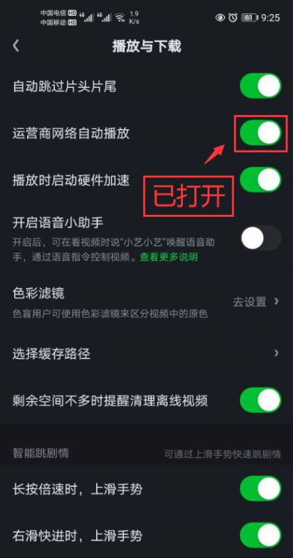 爱奇艺怎么打开运营商网络自动播放功能?爱奇艺打开运营商网络自动播放功能教程-第5张图片-海印网