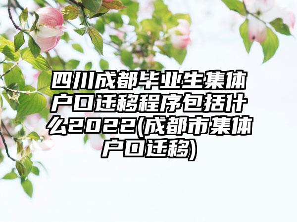 四川成都毕业生集体户口迁移程序包括什么2022(成都市集体户口迁移)