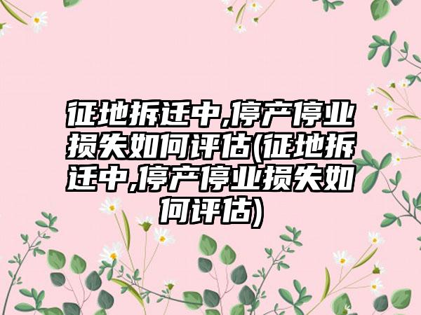 征地拆迁中,停产停业损失如何评估(征地拆迁中,停产停业损失如何评估)-第1张图片-海印网