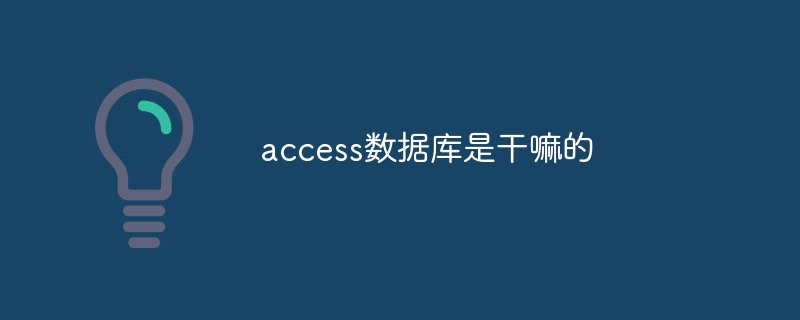 access数据库是干嘛的-第1张图片-海印网