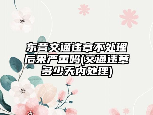 东营交通违章不处理后果严重吗(交通违章多少天内处理)