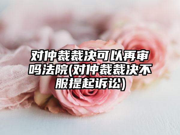 对仲裁裁决可以再审吗法院(对仲裁裁决不服提起诉讼)-第1张图片-海印网