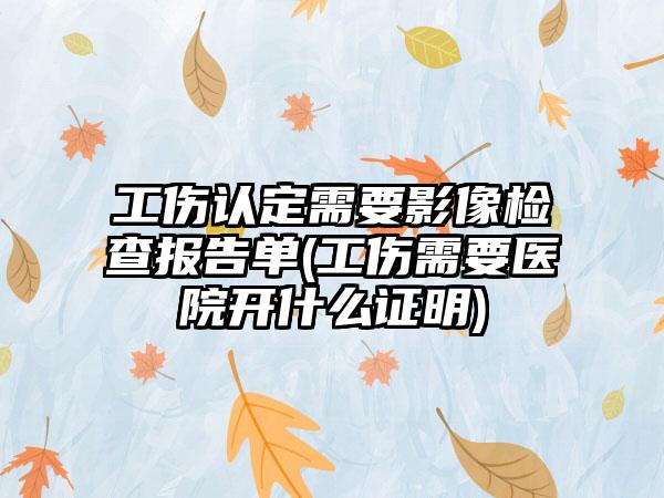 工伤认定需要影像检查报告单(工伤需要医院开什么证明)-第1张图片-海印网