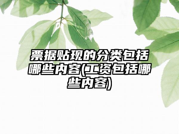 票据贴现的分类包括哪些内容(工资包括哪些内容)-第1张图片-海印网