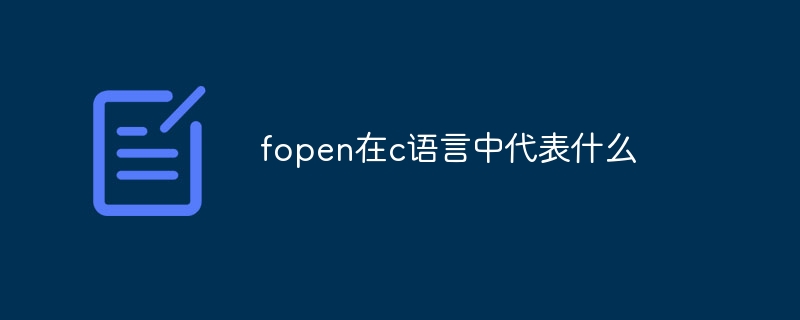 fopen在c语言中代表什么-第1张图片-海印网