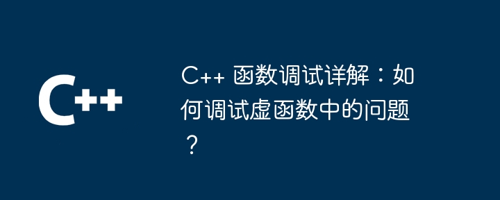 C++ 函数调试详解：如何调试虚函数中的问题？-第1张图片-海印网