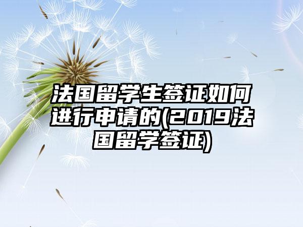 法国留学生签证如何进行申请的(2019法国留学签证)-第1张图片-海印网