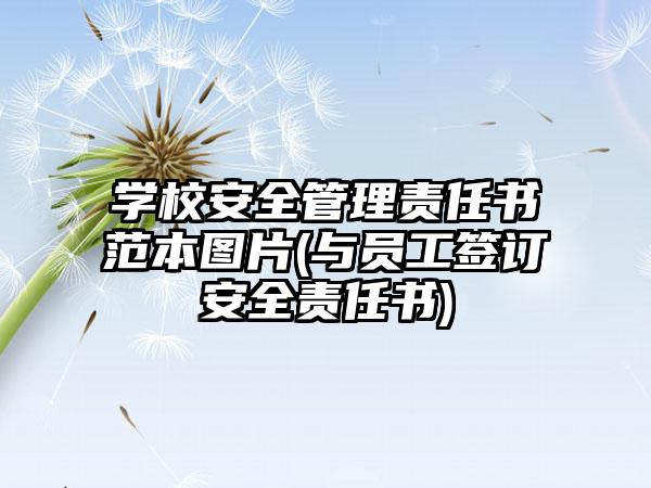 学校安全管理责任书范本图片(与员工签订安全责任书)-第1张图片-海印网