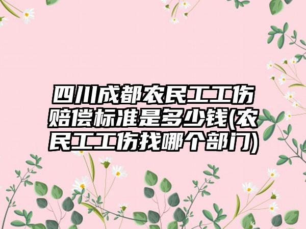 四川成都农民工工伤赔偿标准是多少钱(农民工工伤找哪个部门)