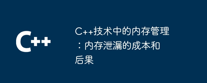 C++技术中的内存管理：内存泄漏的成本和后果-第1张图片-海印网