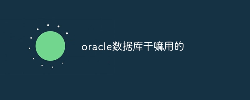 oracle数据库干嘛用的-第1张图片-海印网