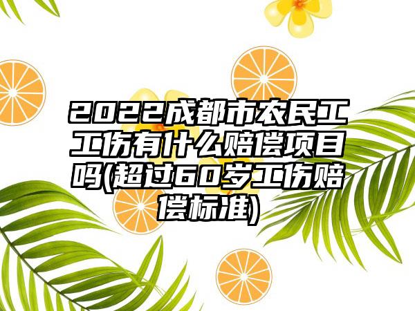 2022成都市农民工工伤有什么赔偿项目吗(超过60岁工伤赔偿标准)-第1张图片-海印网