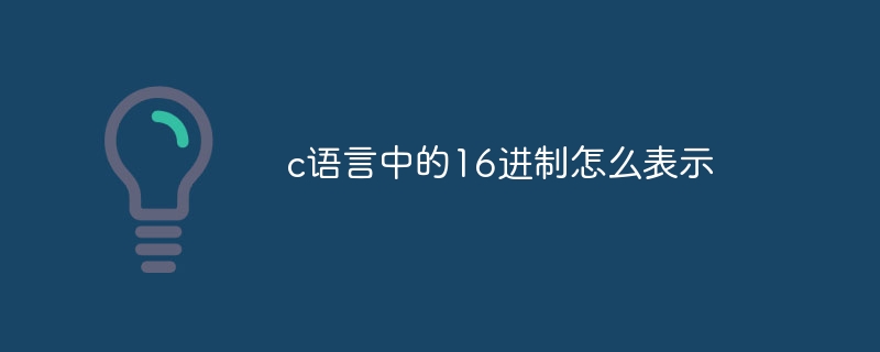 c语言中的16进制怎么表示-第1张图片-海印网