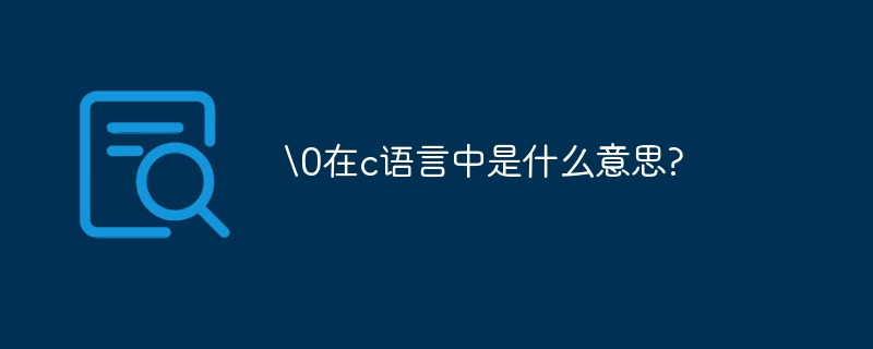 \0在c语言中是什么意思?-第1张图片-海印网