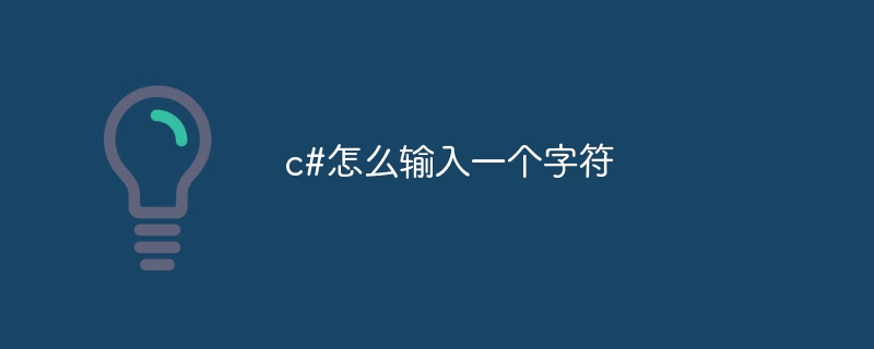 c#怎么输入一个字符-第1张图片-海印网