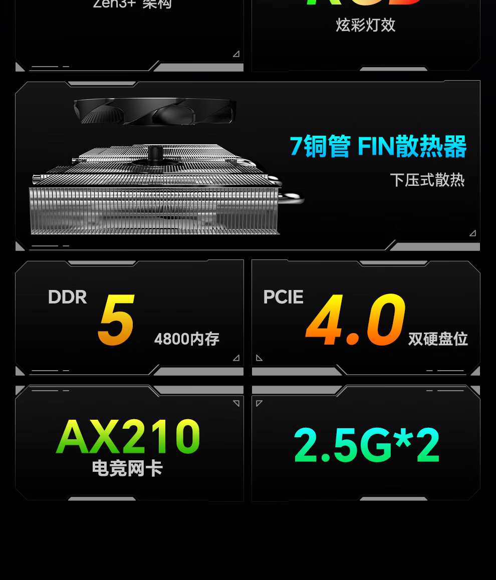 天钡游刃 X 游戏型迷你主机预售：R9 6900HX+RX 6600 LE，准系统 3299 元起-第3张图片-海印网