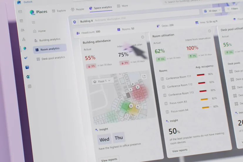 微软推出 Places 应用，AI 助力团队高效利用办公室空间-第1张图片-海印网
