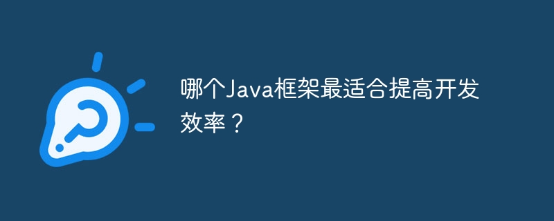 哪个Java框架最适合提高开发效率？-第1张图片-海印网