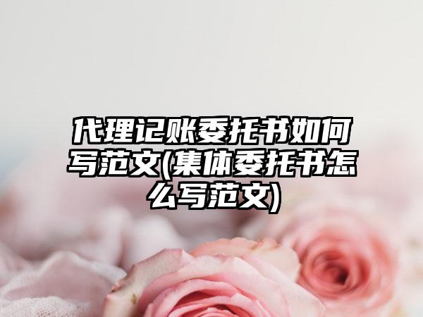 代理记账委托书如何写范文(集体委托书怎么写范文)