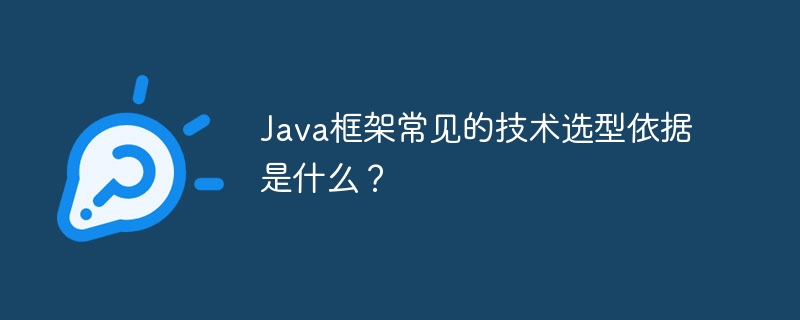 Java框架常见的技术选型依据是什么？-第1张图片-海印网