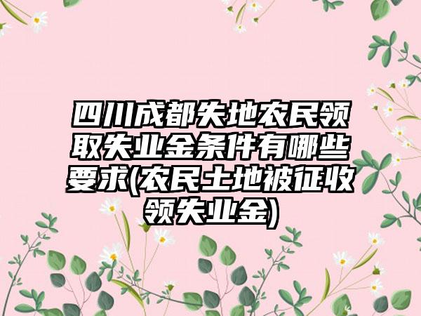 四川成都失地农民领取失业金条件有哪些要求(农民土地被征收领失业金)-第1张图片-海印网