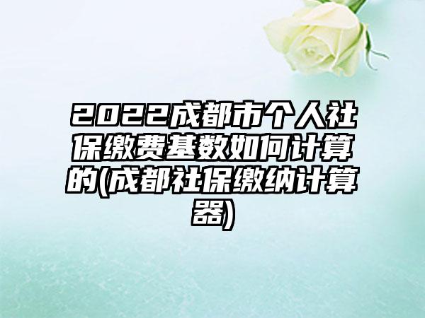 2022成都市个人社保缴费基数如何计算的(成都社保缴纳计算器)-第1张图片-海印网