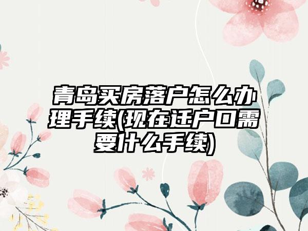 青岛买房落户怎么办理手续(现在迁户口需要什么手续)-第1张图片-海印网