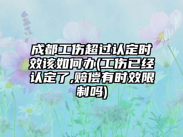 成都工伤超过认定时效该如何办(工伤已经认定了,赔偿有时效限制吗)-第1张图片-海印网