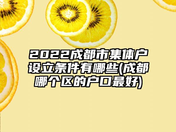 2022成都市集体户设立条件有哪些(成都哪个区的户口最好)-第1张图片-海印网