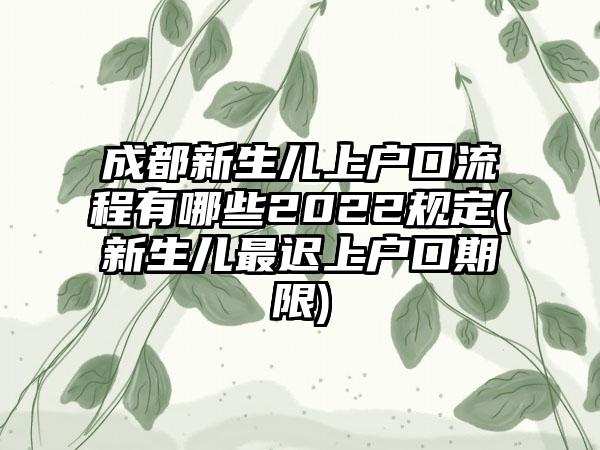 成都新生儿上户口流程有哪些2022规定(新生儿最迟上户口期限)-第1张图片-海印网