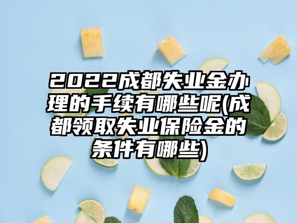 2022成都失业金办理的手续有哪些呢(成都领取失业保险金的条件有哪些)-第1张图片-海印网