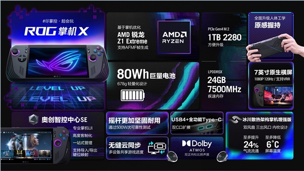 ROG掌机X正式发布！80Wh巨型电池、24GB+1TB超大空间-第5张图片-海印网