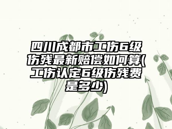 四川成都市工伤6级伤残最新赔偿如何算(工伤认定6级伤残费是多少)-第1张图片-海印网