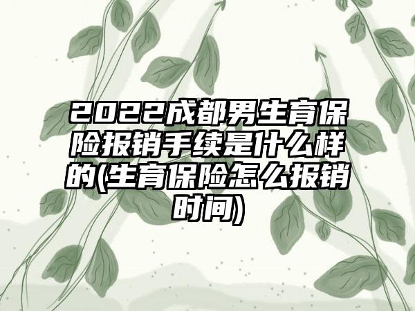 2022成都男生育保险报销手续是什么样的(生育保险怎么报销时间)-第1张图片-海印网