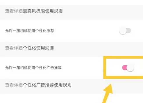 一甜相机怎么关闭个性化广告 关闭个性化广告的操作方法-第5张图片-海印网