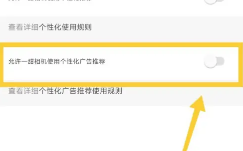 一甜相机怎么关闭个性化广告 关闭个性化广告的操作方法-第6张图片-海印网