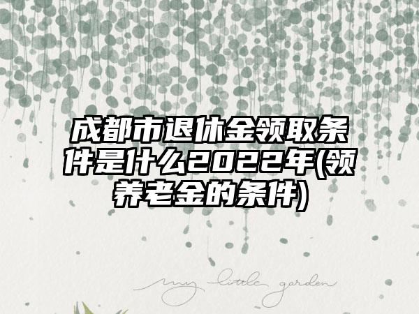 成都市退休金领取条件是什么2022年(领养老金的条件)-第1张图片-海印网