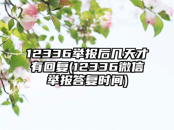 12336举报后几天才有回复(12336微信举报答复时间)-第1张图片-海印网