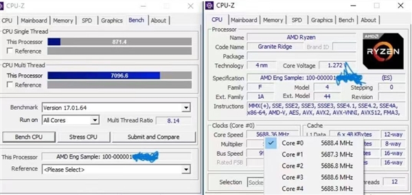 AMD Zen5首次超频！锐龙5 9600X轻松全核5.7GHz-第2张图片-海印网