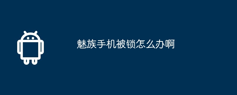 魅族手机被锁怎么办啊