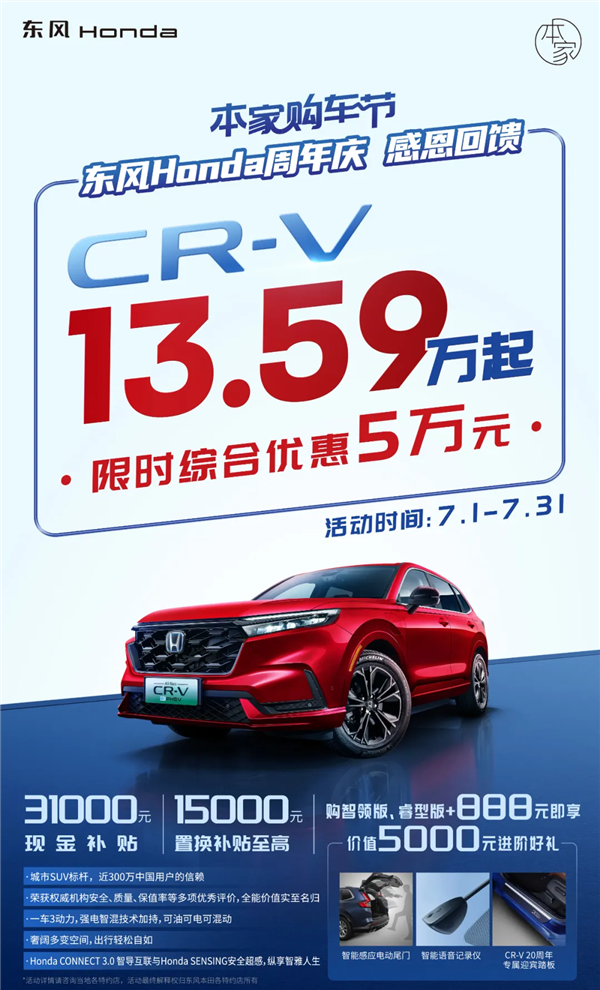 最强合资神车降价！东风本田思域10万、CR-V13万了-第2张图片-海印网