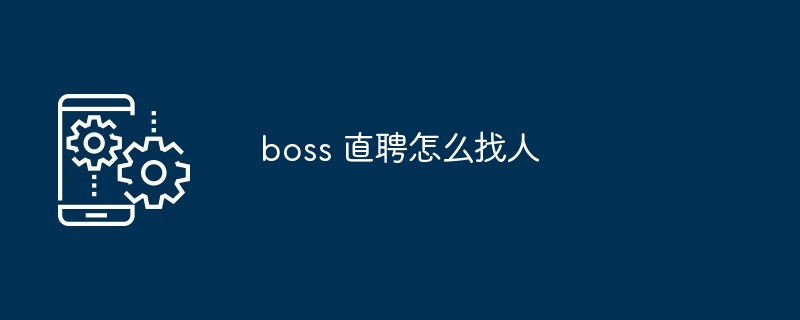 boss 直聘怎么找人-第1张图片-海印网