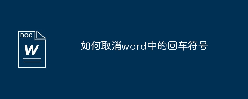 如何取消word中的回车符号-第1张图片-海印网