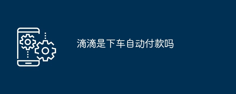 滴滴是下车自动付款吗-第1张图片-海印网