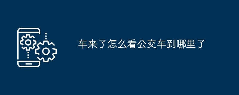 车来了怎么看公交车到哪里了-第1张图片-海印网