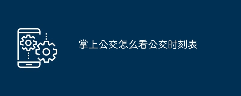 掌上公交怎么看公交时刻表-第1张图片-海印网