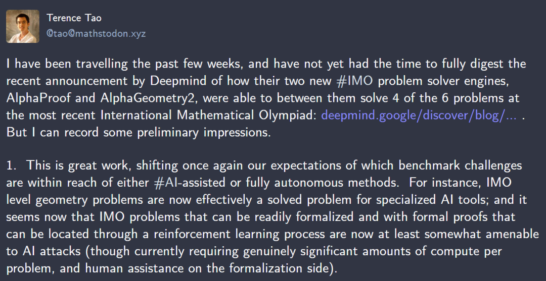 陶哲轩点评谷歌AlphaProof：AI在数学竞赛中展现「超凡智慧」-第2张图片-海印网