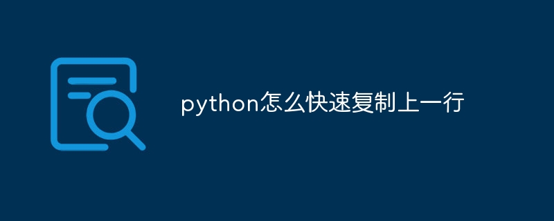 python怎么快速复制上一行-第1张图片-海印网