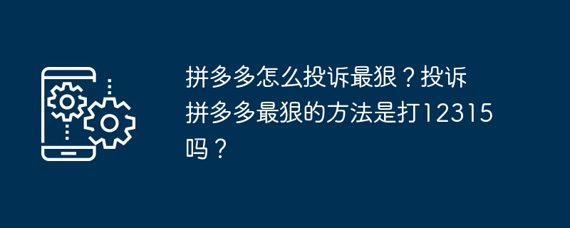 拼多多怎么投诉最狠？投诉拼多多最狠的方法是打12315吗？-第1张图片-海印网