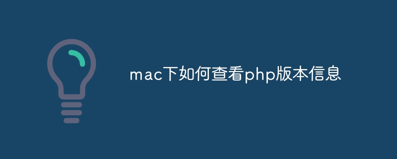 mac下如何查看php版本信息